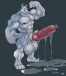 2011 4_toes 5_fingers abs animal_genitalia anthro balls biceps big_balls big_muscles big_penis black_nipples black_nose blue_body blue_eyes blue_fur bodily_fluids canid canine canis chest_tuft cum domestic_dog dripping erection excessive_genital_fluids excessive_precum exile_(road_rovers) feet fingers flexing fur genital_fluids genitals glans hi_res huge_balls huge_muscles huge_penis humanoid_genitalia humanoid_penis husky hybrid_genitalia hybrid_penis hyper hyper_balls hyper_genitalia hyper_muscles hyper_penis knot knotted_humanoid_penis knotted_penis looking_at_viewer male mammal muscular muscular_anthro muscular_male nipples nordic_sled_dog nude pecs penis pink_penis precum precum_drip precum_on_ground precum_on_own_penis precum_on_penis precum_pooling precum_puddle precum_string road_rovers sheath signature simple_background smile solo spitz story_at_source tail thick_penis toes tuft vein veiny_penis white_balls white_body white_fur wolfblade wuffamute