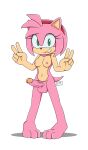 2025 3_toes accessory amy_rose anthro areola balls breasts digital_drawing_(artwork) digital_media_(artwork) erection eulipotyphlan feet genitals gesture gynomorph hair_accessory hairband hand_gesture hedgehog hi_res humanoid_genitalia humanoid_penis intersex looking_at_viewer mammal navel nipples penis sega shadow silentmist smile solo sonic_the_hedgehog_(series) tail toes v_sign