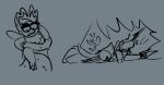 ambiguous_gender anthro black_and_blue celebi cronchlord cunnilingus drooling_tongue duo dusknoir dusknoir_(eotds) fairy female generation_2_pokemon generation_4_pokemon genitals hi_res legendary_pokemon long_tongue lying male male/female monochrome monster nintendo on_side oral penetration pokemon pokemon_(species) pokemon_mystery_dungeon sex shiny_celebi_(eotds) size_difference sketch spike_chunsoft teratophilia tongue tongue_penetration vaginal vaginal_penetration vulva