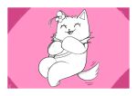 2_panel_comic amagi_brilliant_park anthro border canid canine canis digital_media_(artwork) domestic_dog eyes_closed flower fur goopyarts hi_res looking_at_viewer male mammal pattern_background pink_background plant pomeranian simple_background sketch smile solo spitz tail tail_motion tailwag tirami uncolored_sketch white_body white_border white_fur