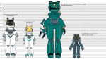 16:9 3_toes anthro armor armor_plates blue_body character_name chart chibi claw_(weapon) comparing damaged digital_media_(artwork) domestic_cat english_text eyelashes feet felid feline felis female flashlight for_a_head fuch!_(copyright) grey_face grey_inner_ear group half-closed_eyes height height_chart hi_res hightower_(artist) huge_thighs lineup machine mammal melee_weapon model_sheet monitor_head name_tag narrowed_eyes noseless number_on_body object_head orange_face pincers prosthetic prosthetic_arm prosthetic_limb pur_aquarius pur_leviathan pur_pisces pur_poseidon robot robot_anthro scar screen screen_face screen_head size_difference smile standing tailless teal_body text text_on_body thick_thighs toes tool_arm usb_icon weapon white_body wide_hips widescreen yellow_accents yellow_eyes