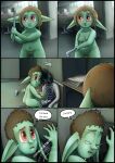 absurd_res artist_name black_border blood bodily_fluids border breasts butt colored comic corpse crying crying_blood death dialogue digital_drawing_(artwork) digital_media_(artwork) english_text female genitals goblin green_body green_skin greenbuncafe group hi_res holding_melee_weapon holding_object holding_weapon human humanoid humanoid_pointy_ears male mammal medium_breasts melee_weapon nipples nude open_mouth pointy_ears pubes roadkill_(greenbuncafe) ruins shaded shortstack signature sodacan_(greenbuncafe) speech_bubble tears text trio vomit vulva weapon