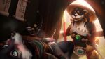 16:9 3d_(artwork) 4k absurd_res anthro bear blizzard_entertainment blush bodily_fluids canid canine clothed clothing digital_media_(artwork) duo erection female fox fur genital_fluids genitals hi_res male male/female mammal pandaren penis smile vulpera warcraft widescreen zatoart
