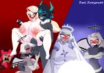 alastor_(hazbin_hotel) angel ball_lick balls being_watched big_breasts big_butt black_hair blonde_hair blue_body blue_highlights blush breasts butt charlie_morningstar cuckold demon emily_(hazbin_hotel) fan_character feathered_wings feathers female genitals grey_body group group_sex hair halo hand_holding hazbin_hotel hellaverse hi_res highlights_(coloring) horn huge_breasts huge_butt humanoid licking lifting_partner long_hair looking_at_another lute_(hazbin_hotel) male male/female nipples oral penetration penis sex short_hair standing standing_sex thick_thighs threesome tongue trio vaggi_(hazbin_hotel) vaginal vaginal_penetration vein veiny_penis vulva white_body white_hair wings xml_xrossover_(artist)