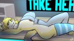 16:9 anthro areola areola_slip big_areola big_breasts big_butt blonde_hair blue_eyes blue_light bottomless breasts brooklyn_sweater butt canid canine canis clothed clothing domestic_dog exposed_breasts female fur hair hi_res huge_breasts jakesart legwear mammal meme meme_clothing multicolored_body multicolored_fur pajamas solo sweater sweater_only sweater_vest thick_thighs thigh_highs topwear topwear_only vest wide_hips widescreen yellow_body yellow_fur