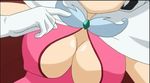  1girl animated animated_gif ass blonde_hair breasts cleavage dress kirameki_project nene_(kirameki_project) panties short_dress spanked spanking taunting underwear 