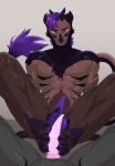 anthro black_body black_claws black_fur black_horn black_scales bodily_fluids brown_body brown_fur claws crazywright83_(character) dark_body dark_fur duo feet first_person_view foot_fetish foot_play footjob fur genital_fluids genitals grey_body grey_fur hi_res horn leaking_precum male male/male muscular muscular_anthro muscular_male pawpads penis pink_penis precum purple_body purple_eyes purple_fur purple_pawpads purple_penis purple_tail_tuft rydgedshep_(character) scales sex springchaos stripes tail tail_tuft tapering_penis thin_tail tuft vernid yellow_sclera