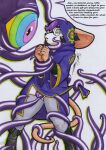 absurd_res anthro clothing duo eldritch_abomination english_text eye_contact giant_eye hi_res hypnosis looking_at_another male mammal mind_control monster mouse murid murine open_mouth ringed_eyes rodent rotten_owl sex simple_background speech_bubble submissive submissive_male tail tentacle_sex tentacles text traditional_media_(artwork)