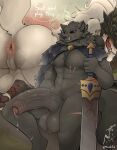 absurd_res anthro anus armor backsack balls big_balls big_butt big_penis black_sclera blaidd_(elden_ring) bodily_fluids body_hair bubble_butt butt canid canine canis chest_tuft cloack clothing curved_penis detailed_anus detailed_background duo elden_ring english_text erection facial_scar foreskin fromsoftware genital_fluids genitals grey_body headgear helmet hi_res huge_penis male male/male maliketh_(elden_ring) mammal marufox melee_weapon muscular muscular_anthro muscular_male musk musky_anus musky_butt musky_penis nipples obscured_eyes pecs penis precum purple_eyes scar scarf sweat sweat_string sweatdrop sweaty_butt sweaty_genitalia sword text thick_thighs tongue tongue_out torn_clothing tuft vein veiny_penis weapon wolf