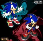 absurd_res archie_comics blue_body blue_fur clothing duo eulipotyphlan evil_sonic_(archie) footwear fur green_eyes hedgehog hi_res jacket male mammal sega shadowlifeman shoes sonic_advance_2 sonic_the_hedgehog sonic_the_hedgehog_(archie) sonic_the_hedgehog_(comics) sonic_the_hedgehog_(series) topwear