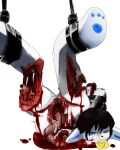 absurd_res amputation anthro bdsm blood blue_pawpads bodily_fluids bondage bound boxwater canid canine cum death decapitation fatal female genital_fluids gore guts hi_res internal intestines mammal masochism organs pawpads paws solo solo_focus white_body