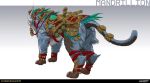 2026 4_toes absurd_res accessory ambiguous_feral ambiguous_gender black_tail blue_body blue_fur blue_tail brown_body brown_feet brown_fur claws clothing colored company_name concept_art digital_drawing_(artwork) digital_media_(artwork) english_description english_text feet felid feral fur furgonomics haplorhine headgear headwear hi_res highguard_(game) horn jewelry light lighting long_tail mammal mandrillion_(highguard) markings monkey multicolored_body multicolored_fur nicholas_patrick_kelana official_art old_world_monkey paws primate quadruped red_anklet red_clothing red_headwear reins ring saddle shaded simple_background solo standing tail tail_accessory tail_jewelry tail_ring text three-quarter_view toe_claws toes two_tone_tail white_claws white_markings