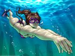  :t air_bubble animal_ears ass bikini breasts breath brown_hair cat_ears cat_tail caustics diving diving_mask fish flippers freediving gradient gradient_background hanging_breasts holding_breath light_rays looking_at_viewer ocean original perspective ponytail puffy_cheeks purple_bikini purple_eyes ronindude ruins shark sunlight swimming swimsuit tail underwater watermark web_address 