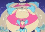 2026 air_inflation anthro backwards_hat belt bloated blue_bottomwear blue_clothing blue_shorts bottomwear clothing crocodile crocodilian english_text expansion flexing flexing_bicep flexing_both_biceps hat headgear headwear hi_res implied_popping inflation male massiveguild musclegut muscular muscular_anthro muscular_male pink_clothing pink_shirt pink_tank_top pink_topwear pump_(massiveguild) red_cap reptile scalie sequence shirt shorts solo sound_effects swelling tank_top text topwear