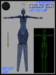 3:4 ambiguous_gender antlers black_border border chromulus crown front_view headgear hi_res horn humanoid machine model_sheet nude organic_technology organs robot robot_humanoid robotic solo standing symbol_on_chest tachyon_(chromulus) translucent translucent_body weapon wireframe
