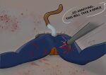 absurd_res blade blood bodily_fluids domestic_cat duo escape felid feline felis female gore gun hi_res humanoid male male/female mammal prison ranged_weapon solo stab trimo weapon