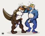 absurd_res after_transformation alternate_species american_badger badger balls beer_bottle black_body black_nipples black_scales blue_body blue_fur blush blush_lines bodily_fluids bottle bubble bursikbadger container countershade_feet countershade_hands countershading crocodile crocodilian drunk drunk_bubble duo erect_nipples erection eyebrows feet foreskin fur genital_fluids genitals grabbing_shoulders green_eyebrows green_hair hair hi_res leaking_precum male male/male mammal mustelid musteline nipples orange_eyes penis pink_nipples precum reptile scales scalie scaly_tail sky3 substance_intoxication tail touching_penis transformation white_body white_ears white_eyebrows white_fur white_scales white_sclera yellow_sclera zasz