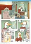 5_fingers anthro avian bathing bathroom bird bottomwear bovid bovine brush brushing brushing_teeth cattle cattle_egret clothed clothed_anthro clothed_male clothing clover_(kantachibli) comic dialogue duo ellipsis english_text feathers female fingers fur genitals heron hi_res humanoid_hands kantachibli male male/female mammal morning navel nervous nipples nude nude_anthro nude_female page_number pelecaniform phillip_(kantachibli) shirt shorts shower showering speech_bubble tan_body tan_fur text toothbrush topwear url vulva wet wet_body wet_fur white_body white_feathers