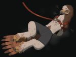 2026 accipitrid accipitriform anthro arms_tied avian beak bird black_background blush bound boxers_(clothing) breath brown_body brown_eyes brown_feathers buteo buteoposting chickenhawk claws clothed clothed_anthro clothed_male clothing countershading feathers full-length_portrait grey_beak grey_boxers grey_claws grey_clothing grey_underwear hair hands_behind_back harness hi_res leash male male_anthro multicolored_beak orange_tail portrait red-tailed_hawk red_harness red_leash scutes simple_background solo submissive submissive_anthro submissive_male tail tan_body tan_countershading tan_feathers tan_hair two_tone_beak underwear yellow_beak yellow_scutes