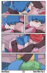 absurd_res ageplay anthro bewskyss blue_body blue_fur blue_hair bodily_fluids brown_body brown_fur canid canine clothed clothing comic diaper female fur furniture genital_fluids green_eyes hair hi_res infantilism licking male male/female mammal pink_eyes pink_hair roleplay snoofing sofa tail tail_motion tailwag tongue unclean_diaper undressing urine used_diaper wearing_diaper wet_diaper