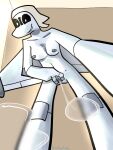 3:4 aeromorph aircraft anthro black_sclera bodily_fluids bombardier breasts bunchasticks camera clitoris dripping_vulva dripping_wet female genital_fluids genitals headscarf hi_res holding_camera holding_object learjet_35 living_aircraft living_machine living_vehicle low-angle_view machine mayday_(bunchasticks) nipples nude perspective simple_background small_breasts smile solo spread_vulva spreading standing vaginal_fluids vehicle vulva
