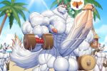 2026 abs absurd_res anthro balls big_balls big_penis bodily_fluids canid canine canis dripping erection exercise foreskin genital_fluids genitals group hi_res huge_balls huge_penis humanoid_genitalia humanoid_penis hyper hyper_balls hyper_genitalia hyper_penis male mammal muscular muscular_anthro muscular_male nipples pecs penis pink_nipples precum precum_drip trio vein veiny_muscles veiny_penis weightlifting white_body wolf wolfiecanem workout yamagami_(kusunoki's_garden_of_gods)