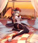 2026 anthro bed biped bra breasts claws clothed clothed_anthro clothed_female clothing countershade_torso countershading digital_drawing_(artwork) digital_media_(artwork) dragon ear_piercing feet female fingers front_view furniture hair hi_res horn inside lingerie medium_breasts mergremil mythological_creature mythological_scalie mythology navel non-mammal_breasts non-mammal_navel panties piercing pillow plant scalie sitting sky smile solo tail toes tree underwear underwear_only water window wings