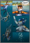  canine comic english_text female finir fish fox green_eyes male mammal marine nipples nude shark tabitha_(finir) text underwater water 