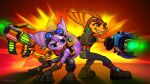 2026 absurd_res anthro belt blue_eyes boots clank_(ratchet_and_clank) clothing cybernetic_arm cybernetic_limb danderfull ear_piercing ear_ring eyebrows eyewear eyewear_on_head female footwear fur gloves goggles goggles_on_head green_eyes group gun handwear head_tuft headgear headwear hi_res kit_(ratchet_and_clank) lombax machine male mammal piercing ranged_weapon ratchet_(ratchet_and_clank) ratchet_and_clank ring_piercing rivet_(ratchet_and_clank) robot scarf shoes smile sony_corporation sony_interactive_entertainment tuft weapon white_body white_fur yellow_body yellow_fur