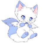 2024 ambiguous_feral ambiguous_gender blue_body blue_eyes blue_fur blush blush_stickers cat_smile chest_tuft digital_drawing_(artwork) digital_media_(artwork) dipstick_ears domestic_cat ear_markings feathered_wings feathers feet felid feline felis feral flat_colors floating fur fur_tuft hindpaw kirichiiii leg_markings mammal markings multicolored_body multicolored_ears multicolored_fur noseless paws quadruped simple_background socks_(marking) solo three-quarter_view tuft two_tone_body two_tone_fur white_background white_body white_fur wings