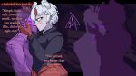 404unstable beelzebub_(helltaker) breast_squish breasts demon dominant dominant_female duo english_text extreme_french_kiss female french_kissing gripping_hair helltaker hi_res holding_head human humanoid kissing male male/female mammal oral oral_penetration penetration purple_tongue size_difference softdom squish submissive submissive_male text tongue tongue_fucking