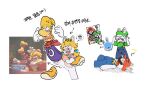 2023 4_fingers anthro arms_bent bam_ml bangs beep-0 belly big_nose black_eyebrows black_eyes black_facial_hair black_mustache blonde_hair blue_clothing blue_ear_piercing blue_eyes blue_inner_ear blue_overalls bodily_fluids bottomless bottomless_anthro bottomless_female brother_(lore) brothers_(lore) button_(fastener) clothed clothed_anthro clothed_female clothed_human clothed_humanoid clothed_male clothing colored confusion crossover crown digital_drawing_(artwork) digital_media_(artwork) directional_arrow dot_eyes ear_piercing english_description eyebrows facial_hair featureless_crotch featureless_legs feet female female_anthro fingers floating_ears floating_hands floating_head floating_torso foot_grab foot_on_butt footwear frown fur gem gloves green_clothing green_hat green_headwear group hair handwear hat headgear headwear hi_res hoodie human humanoid korean_description korean_text lagomorph larger_humanoid larger_male long_ears long_hair looking_down looking_down_at_another luigi machine male male_anthro male_humanoid mammal mario mario_bros mario_plus_rabbids_kingdom_battle mario_plus_rabbids_sparks_of_hope multicolored_body mustache nintendo noseless open_frown open_mouth open_smile overalls panicking pawpads piercing pink_clothing pink_shirt pink_tongue pink_topwear pockets purple_clothing purple_eyelids purple_hoodie purple_topwear rabbid rabbid_mario rabbid_peach rabbid_rosalina raving_rabbids rayman rayman_(series) raypeople_(rayman) red_clothing red_hat red_headwear red_shirt red_tongue red_topwear redraw reference_image robot ruby_(gem) sapphire_(gem) screen screen_face shaded shirt shirtless_anthro shirtless_male shoes sibling_(lore) sideways_hat simple_background simple_eyes size_difference smaller_anthro smaller_female smaller_male smile standing straight_arm stunned sweat sweatdrop tan_belly tan_body tan_eyelids tan_inner_ear tan_pawpads tan_skin tears text title tongue tongue_out topwear translated twins_(lore) two_tone_body ubisoft white_background white_body white_clothing white_fur white_gloves white_handwear white_skin worried_look yellow_clothing yellow_footwear yellow_shoes