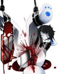 absurd_res anthro bdsm blood blue_pawpads bodily_fluids bondage bound boxwater butt canid canine chainsaw death duo fatal female gore hi_res internal mammal organs pawpads paws power_tool solo_focus tools weapon_penetration white_body