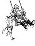 anthro belt belt_buckle belt_pouch black_and_white boots buckle chain claws clothing deadlock_(game) duo european_mythology facial_hair female footwear gorgon greek_mythology hi_res human key male male/female mammal monochrome mustache mythology overalls police police_uniform postto pushing reptile romantic scalie shoes smile snake swing tail teeth teeth_showing toe_claws traditional_media_(artwork) uniform valve vyper_(deadlock) warden_(deadlock) wood