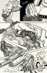 5_fingers abs achilo_(daigaijin) anthro antlers armor athletic athletic_anthro athletic_male bottomwear breasts clothed clothing comic daigaijin deer dinosaur fangs feet felid feline female fight fingers fur gladiator group hair hi_res horn humanoid_hands irlenk_(daigaijin) loincloth male mammal mazy_(daigaijin) melee_weapon missing_arm navel net nipples pauldron paws polearm prehistoric_species prosthetic prosthetic_limb reptile scalie scissor_(gladiator) teeth text toes topless topless_anthro topless_male trident trio warrior weapon