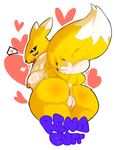  &lt;3 &lt;3_eyes actionbastardvirginblstr anthro anus big_butt breasts butt digimon female fluffy_tail fur looking_back nipples nude open_mouth pussy renamon side_boob solo white_fur yellow_fur 