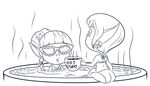  big_butt bikini butt clothing duo ear_piercing elf eyewear female hot_tub humanoid magee miss_holly monochrome piercing prep_&amp;_landing sunglasses swimsuit 