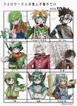  6+boys angel_wings animal aqua_tunic aviator_cap aviator_goggles black_bodysuit black_gloves black_hair black_ribbon black_shirt blonde_hair blue_eyes blue_hat blue_jacket blue_tabard blue_tunic bodysuit brown_gloves cape clift cloak closed_mouth commentary_request copyright_name crossed_arms dragon_quest dragon_quest_builders dragon_quest_ii dragon_quest_iv dragon_quest_ix dragon_quest_v dragon_quest_vii dragon_quest_viii dragon_quest_xi earrings feathered_wings finger_to_mouth followers_favorite_challenge forehead_protector gloves goggles goggles_on_headwear green_hair green_hat green_tabard green_tunic grey_hair grin hair_ribbon halo hand_on_own_hip hat henry_(dq5) hero_(dq4) hero_(dq7) hero_(dq9) highres holding holding_animal holding_frog holding_mallet jacket jewelry kukuru_(dq8) lizard long_hair low_ponytail male_builder_(dqb) male_focus mallet mitre multiple_boys multiple_drawing_challenge neckerchief nogo_(nogo_059) one_eye_closed open_mouth orange_cape over_shoulder parted_bangs ponytail portrait prince_of_samantoria purple_eyes red_cloak red_jacket red_neckerchief ribbon roche_(dq11) shirt short_hair single_earring slime_(dragon_quest) smile sword sword_on_back tabard teeth traditional_halo tunic v weapon weapon_on_back weapon_over_shoulder white_background white_shirt winged_headwear wings 
