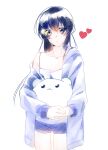  1girl :| animal-shaped_pillow armpit_crease black_eyes black_hair blue_coat blue_shorts camisole character_pillow closed_mouth coat coat_partially_removed collarbone commentary_request cowboy_shot hair_between_eyes hatching_(texture) heart highres hirake_goma hugging_object kagura_hikari linear_hatching long_hair long_sleeves looking_at_viewer mr._white_(revue_starlight) open_clothes open_coat own_hands_together pillow pillow_hug shorts shoujo_kageki_revue_starlight simple_background single_bare_shoulder solo spaghetti_strap sparkle_hair_ornament standing straight-on stuffed_animal stuffed_toy teddy_bear white_background white_camisole 