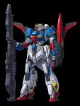  beam_cannon beam_rifle black_background clenched_hand commentary_request energy_gun green_eyes gundam highres keng666 mecha mecha_focus mobile_suit no_humans redesign robot science_fiction shield solo v-fin weapon zeta_gundam zeta_gundam_(mobile_suit) 