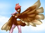  2013 anthro avian beak bird breasts clothing elpatrixf fearow female legwear nintendo nipples nude pok&eacute;mon solo stockings video_games wings 