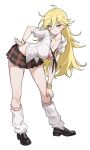  >:) 1girl absurdres black_necktie black_shoes black_skirt blonde_hair blue_eyes blush bra bracelet breasts cleavage closed_mouth collared_shirt commentary earrings eyelashes full_body gyaru hair_between_eyes hand_on_own_hip hanging_breasts highres jewelry kneehighs kogal kt579 large_breasts leaning_forward loafers long_hair looking_at_viewer loose_necktie loose_socks miniskirt multiple_bracelets nail_polish necktie panty_&amp;_stocking_with_garterbelt panty_(psg) pink_bra pink_nails plaid_clothes plaid_skirt pleated_skirt school_uniform shirt shoes short_sleeves skirt smile socks solo spiked_hair standing stud_earrings tsurime underwear v-shaped_eyebrows very_long_hair watch white_shirt white_socks wristwatch 