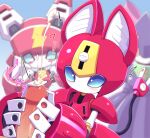  1boy 2girls animal_ears blue_eyes blurry blurry_background bright_pupils cable cable_tail censored commentary_request cum electric_plug electric_plug_tail erection glansjob handjob hetero humanoid_robot joints magenta_cat mechanical_ears mechanical_hair mechanical_tail medarot mosaic_censoring motion_lines multiple_girls no_mouth nollety penis peppercat projectile_cum red_hair robot robot_girl robot_joints short_hair sound_effects tail two-handed_handjob white_pupils 
