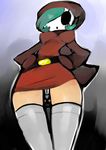  anthro camel_toe clothed clothing darky female hands_on_hips humanoid legwear looking_at_viewer looking_down mario_bros nintendo shygirl stockings video_games 