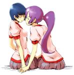  bad_id bad_pixiv_id bakemonogatari blush closed_eyes highres holding_hands imminent_kiss kanbaru_suruga miyatsuka_ringorou monogatari_(series) multiple_girls school_uniform senjougahara_hitagi sketch yuri 