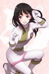  black_hair gaowhite hyakujuu_sentai_gaoranger izumi_rion long_hair lowres paw_pose pose solo super_sentai taiga_sae 