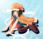  bad_id bad_pixiv_id bakemonogatari blush cabbie_hat green_hair hat jacket_on_shoulders kuro_minamo monogatari_(series) one-piece_swimsuit red_eyes school_swimsuit sengoku_nadeko solo swimsuit thighhighs 