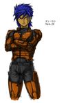  armored_core blue_hair body_suit bodysuit from_software male male_focus short_hair 
