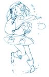  buriki kawashiro_nitori monochrome sketch snowball solo touhou two_side_up 