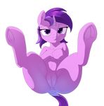  2015 amber_eyes amethyst_star_(mlp) anus bedroom_eyes butt dimfann dock equine female feral friendship_is_magic hair half-closed_eyes horn looking_at_viewer mammal my_little_pony presenting purple_hair pussy smile solo underhoof unicorn 